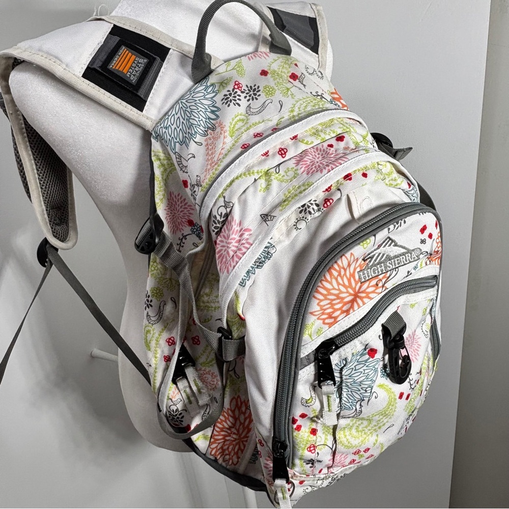 High Sierra White Floral Paisley backpack book bag laptop bag school